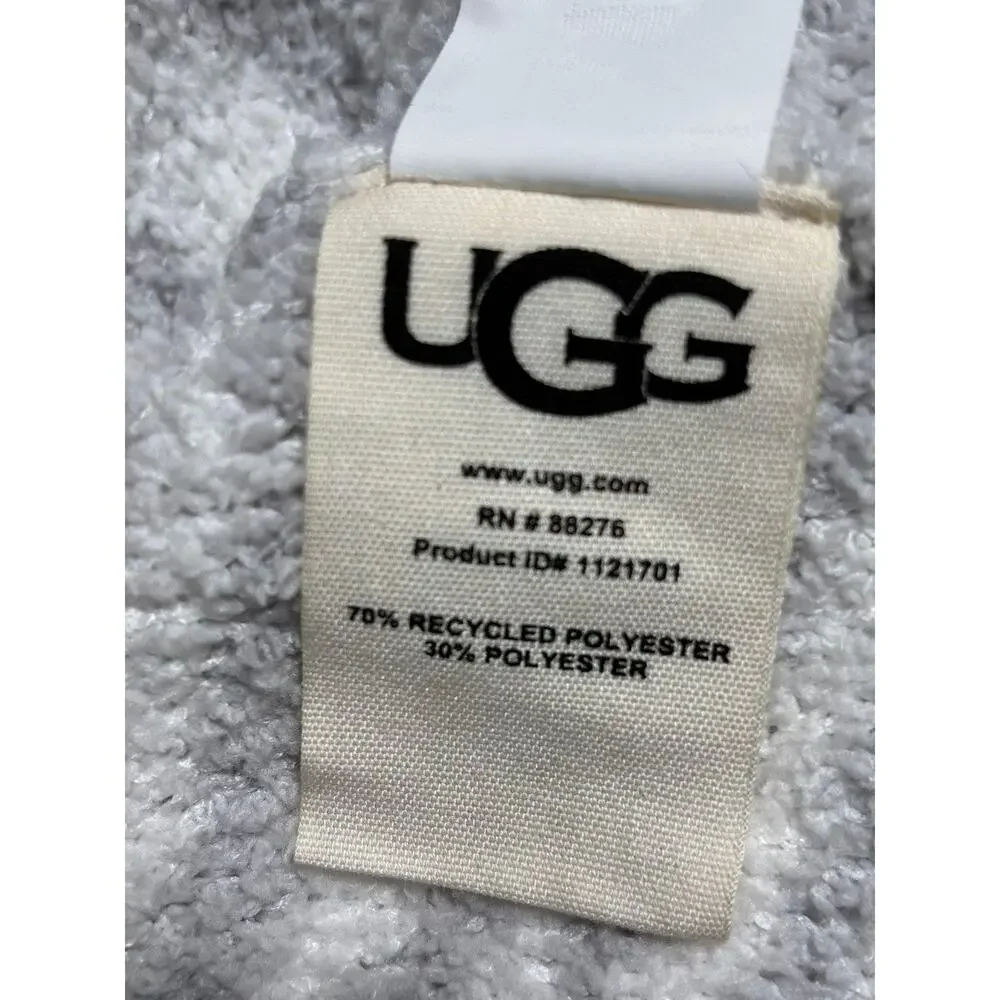 UGG Sweater Tank Top Womens XL Gray White Dulcie Zebra Knit Fuzzy Lounge NWT